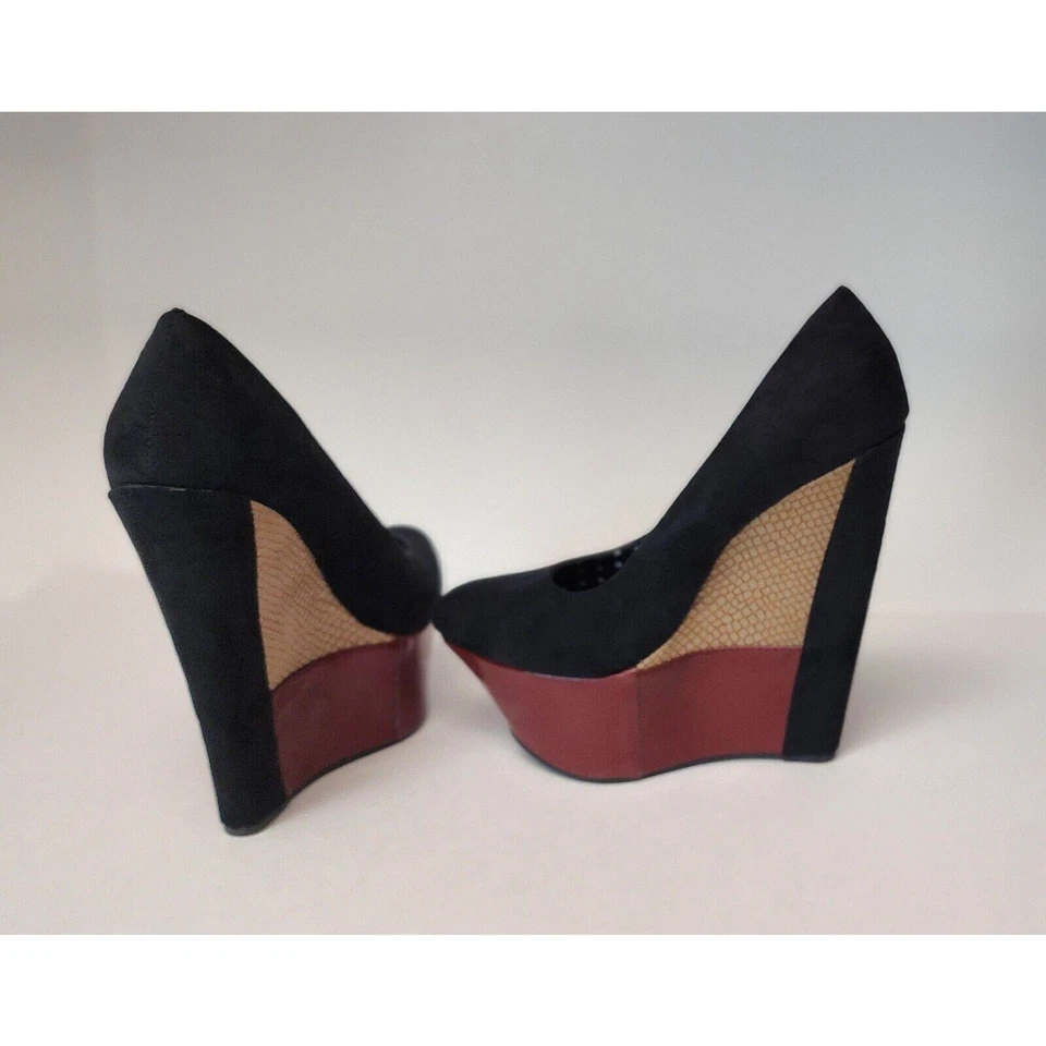 Туфли на платформе LIliana Colorblock на танкетке размер 6,5 разноцветные черные - Изображение 4 из 4