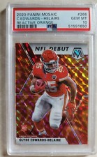 🔥2020 Panini Mosaic #266 Clyde Edwards-Helaire Reactivate Orange PSA 10 Pop 24