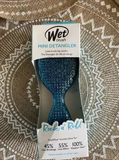 WET BRUSH *MINI* MINIATURE DETANGLER BRUSH IN BLUE GLITTER - NEW IN BOX