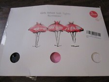 New Sealed Everswe 3 Pairs Girls Velvet Soft Tights Black White Pink 6-8 Years