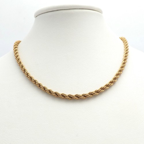 Solid Rope Link Pendant Chain Necklace 