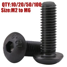 M2-M6 Black Button Head Socket Cap Screws Allen Bolts Hex Drive 10.9 Alloy Steel