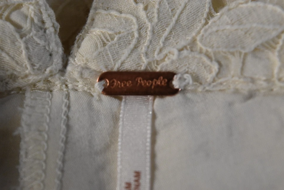 Pantalones Cortos Free People Mujer Talla 2 Marfil Floral Encaje Texturizado Algodón Informales Foto 4 de 4