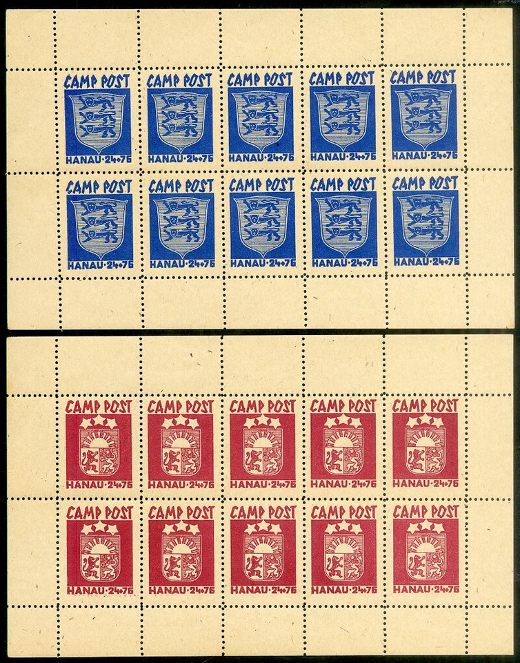 Hojas postales raras de campamento de Hanau de Letonia sin usar, en caja - Imagen 1 de 1
