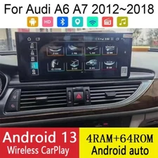 Android 12.3"  Carplay 4+64gb For Audi A6 A7 C7 12~18 Gps Radio Multimedia Mmi