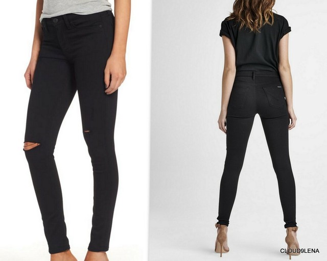 super distressed black skinny jeans