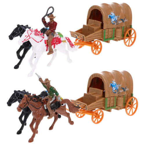 2 Sets Kunststoff Modell Spielzeug Arbeit Kind Western Figuren - Bild 1 von 12