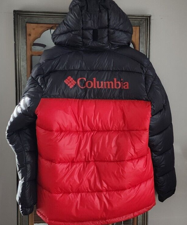 Columbia Men Pike Lake Hooded Jacket Puffer Mountain Red/Black NWT