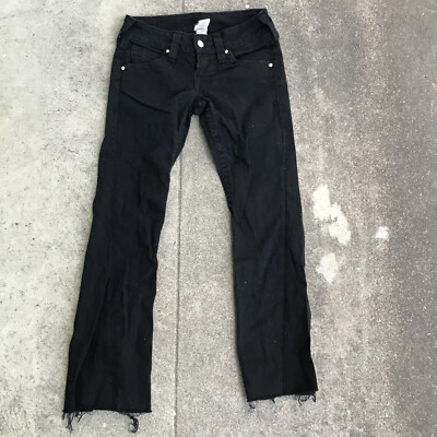 True Religion Women Sz 26 Jeans Black Disco Joey Twisted Seam