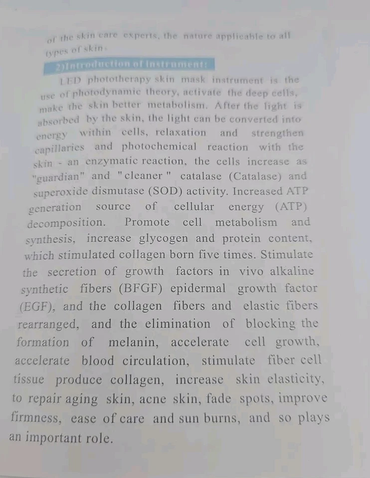 LED Phototherapy Skin Mask Anti Aging Open Box New  - Image 4 of 4