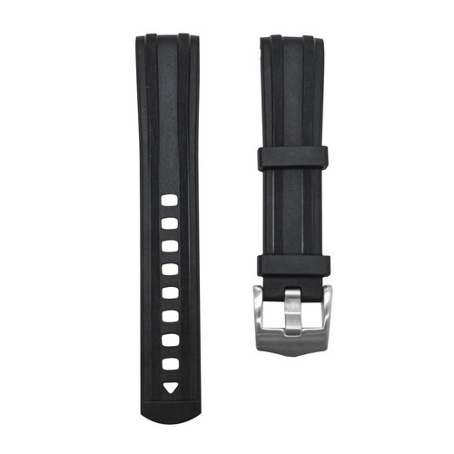 20 mm gebogenes Ende schwarz FKM Kautschuk Armband für 41 mm Omega Seamaster 300M - NEU - Bild 3 von 14