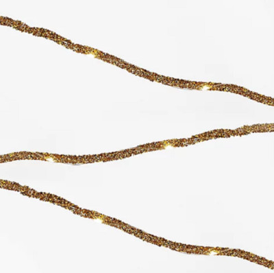 Alison Kork 3er Set 2m Pre-Lit Glitzer Seil Stränge Gold