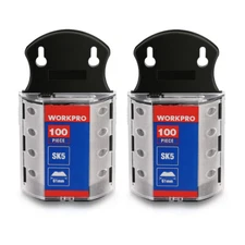 WORKPRO 200PC Utility Knife Blade SK5 Steel Box Cutter Dispenser Standard Blades