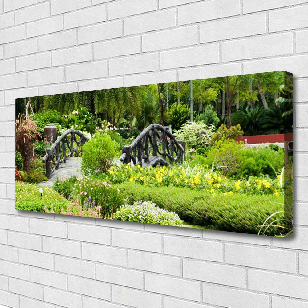 Impression sur toile Nature Jardin Botanique en 125x50 cm pour salon