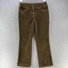 Will Smith Womens Pants Size 8 W31 Brown Corduroy Bootcut Snap Pantalones