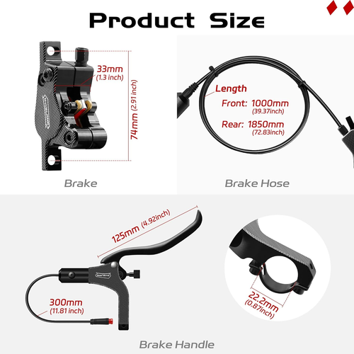 LD-200 Set Di Freni a Disco Idraulici a 2 Pistoni per Ebike, Kit Freno Idraulico - Foto 4 di 12