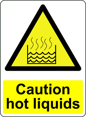 #ad WARNING CAUTION HOT LIQUIDS OSHA DECAL SAFETY SIGN STICKER 3M USA MADE $189.59
