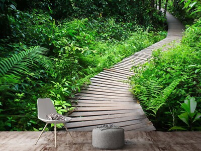 3D Leaf Road E1506 Wallpaper Mural Paper Wall Print Indoor Murals CA Honey
