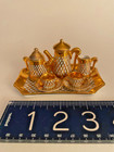 RARE ANTIQUE LIMOGES France Miniature Hand Painted GILDED TEA SET stamped/signed — photo 1