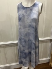 Old Navy Women Dress Medium Blue Tie Dye Sleeveless Tank Midi Casual Size Medium