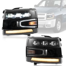 2 Full Led Headlights For 2007-2012 2013 Chevrolet Silverado 1500 2500hd 3500hd