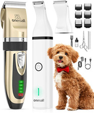 2-in-1 Low Noise Cordless Dog Clippers Paw Trimmer for All Pets