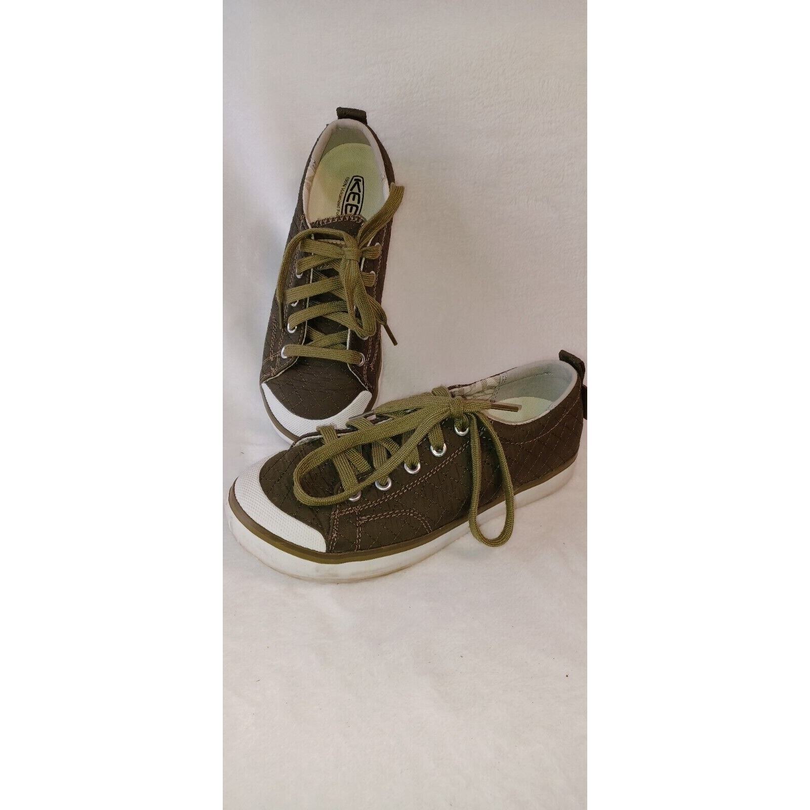 Scarpe basse sneakers Keen Elsa II trapuntate stringate verde oliva da donna taglia 5 5