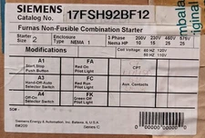 Siemens Furnas 17FSH92BF12 Non-Fusible Combination Starter