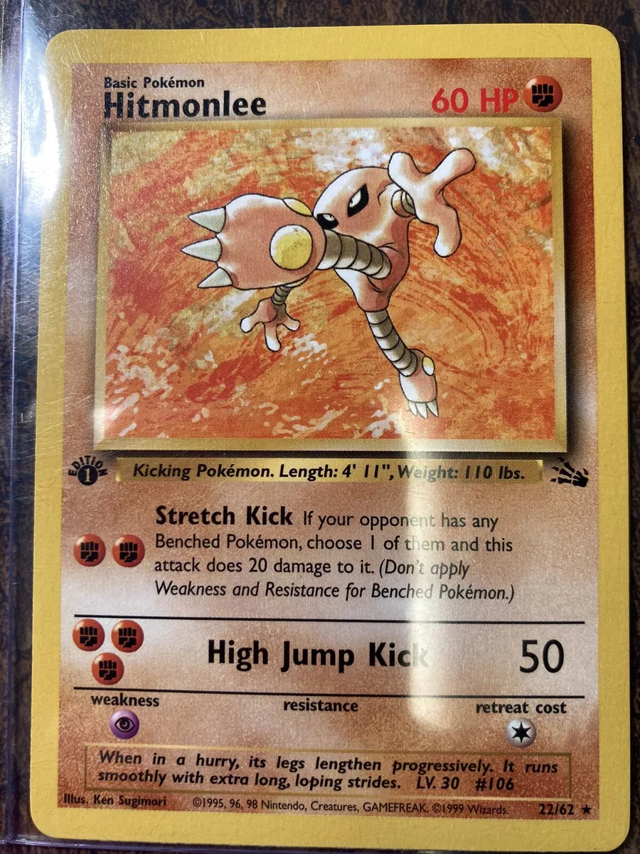 Pokémon Card, Hitmonlee, 1st Edition