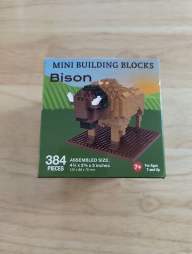 NEW IN BOX MINI BUILDING BLOCKS- BISON 384 PIECES MAKES A SMALL BISON - Picture 1 of 7