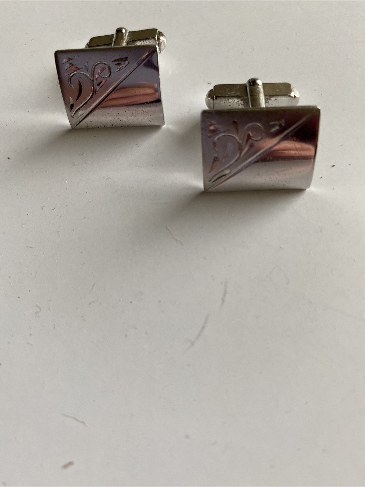 Vintage  Anson Sterling Silver Rectangular Cuffli… - image 4