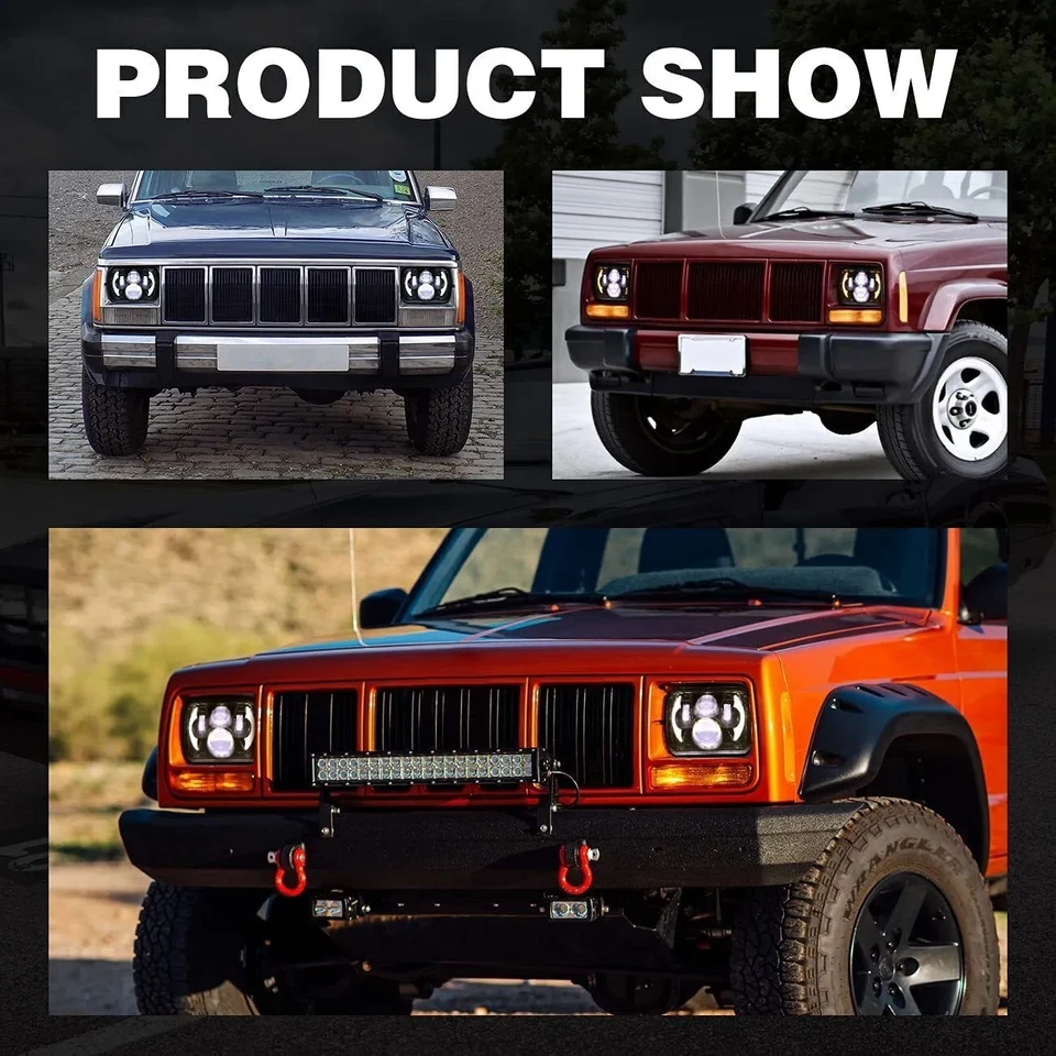 Farol de LED para Ford E-100 E-150 E-250 E-350 Econoline Club Wagon Van 5x7" 7x6 - Imagem 4 de 4