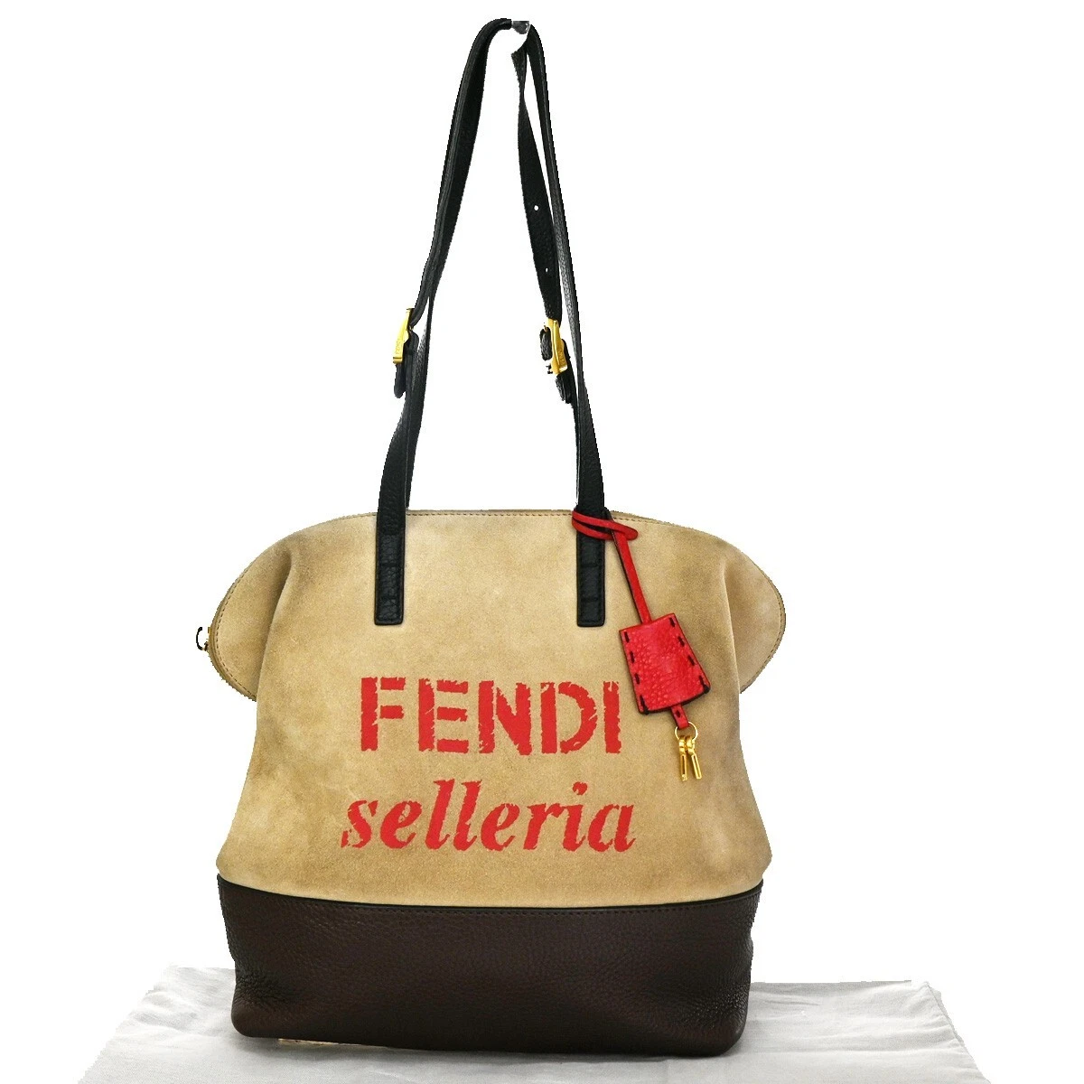 1980s Fendi Red Suede Metal Closure Pouch Bag