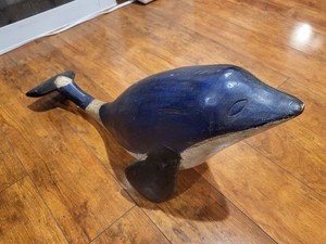 Hand-carved, Wood Dolphin/Porpoise from Cameroon (Africa) - 23" x 11" x 9"