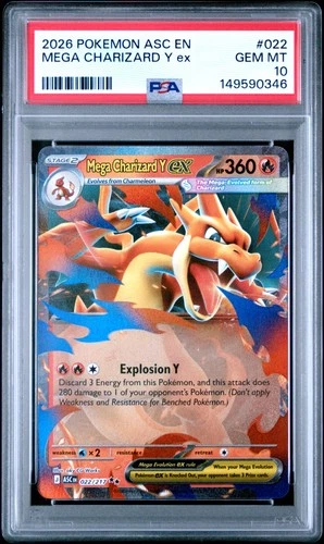 2026 POKEMON ASC EN-ASCENDED HEROES #022 MEGA CHARIZARD Y EX PSA 10