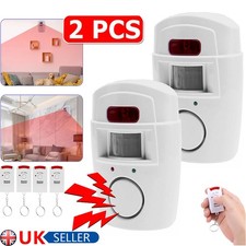 2x Home Alarm system 105db House Motion sensor alarm Security alarm Wireless PIR