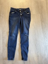 Maurices Women s Jeans Small Regular Super Skinny High Rise Stretch Blue Buttons