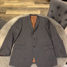 Joseph Jos. A. Bank 100 Wool Gray Slim Fit Double Vented Blazer Jacket 44L