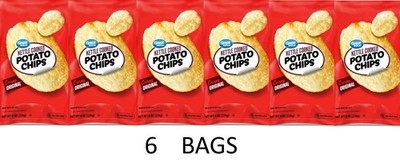 Great Value Kettle Cooked Original Snack Potato Chips 8 oz Bag - 6 BAGS