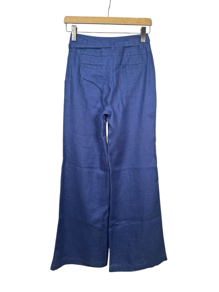 PANTALONES CORTOS LAURA ASHLEY MARRÓN talla UK 8 100% LINO ACAMPANADOS PIERNA ANCHA MUJER Foto 2 de 4