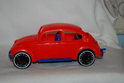 Vintage Amloid Plastics 1970's Power Bug VW Beetle Toy Car RED/BLUE USA