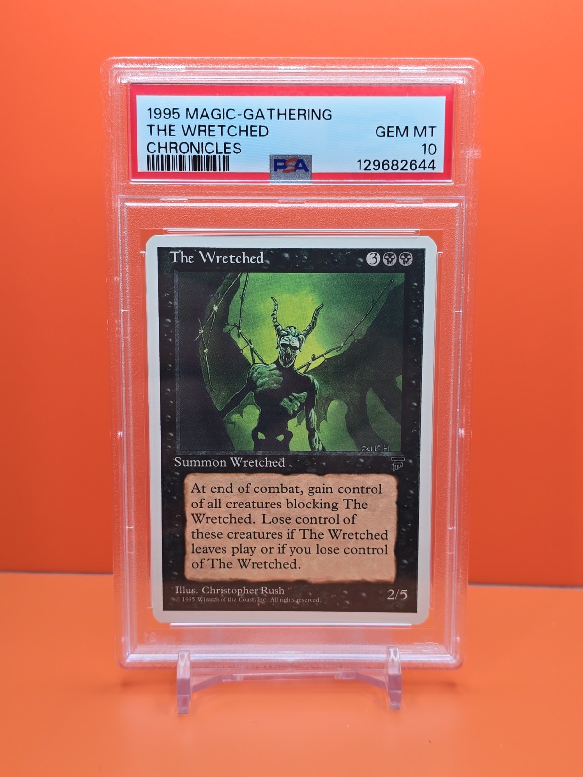 ⚫️⚫️⚫️ 1995 Magic The Gathering CHRONICLES THE WRETCHED PSA 10 💎 MINT POP 2 ⚫️