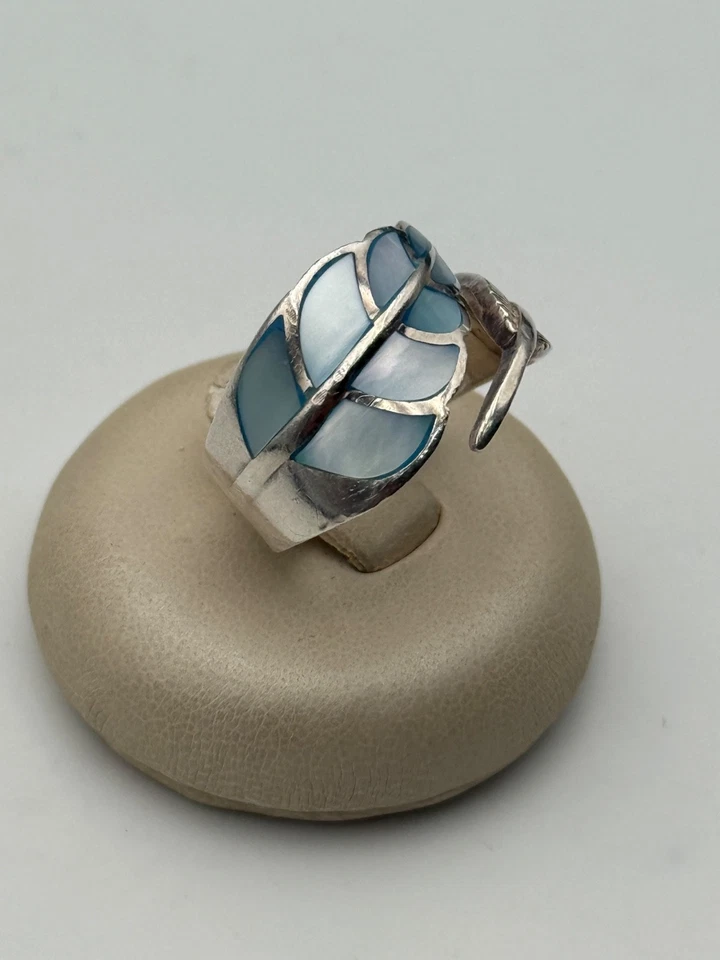 anello ring vintage silver argento 925 smalto enamel - Immagine 2 di 4