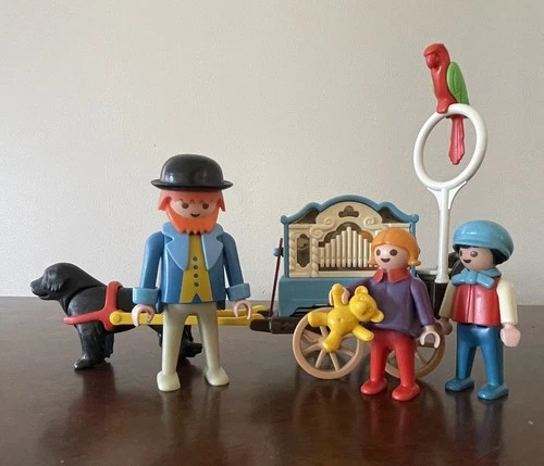 Vintage Playmobil 5550 Organ Grinder w/Children Victorian Mansion-Plays Music