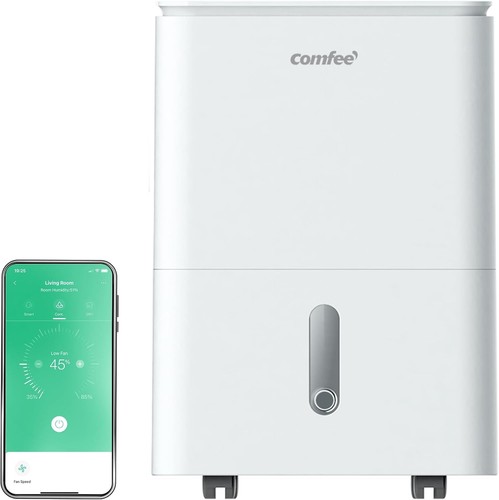 Dry 20L/DAY Dehumidifier for Home, Low Noise Level, Continuous Drainage with Dra