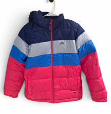 L.L.Bean Kids Down Colorblock Hooded Puffer Jacket Full Zip L 14-16