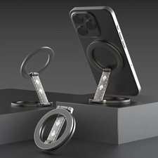 Ring Stand Dual-Sided Magnetic Finger Ring Holder for iPhone 16 15,Mag Safe Case