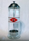 Coca Cola Vintage Glass Chrome Tabletop Straw Holder Dispenser 11.5”
