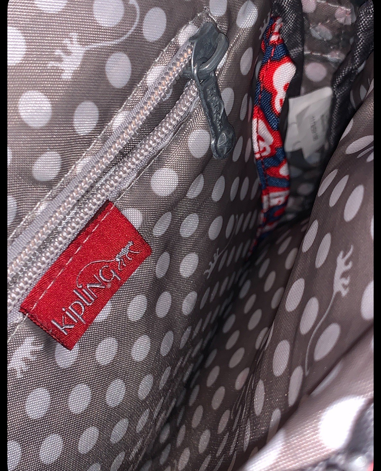 Kipling Lovebug Small Backpack Red Blue Monkey Pr… - image 5