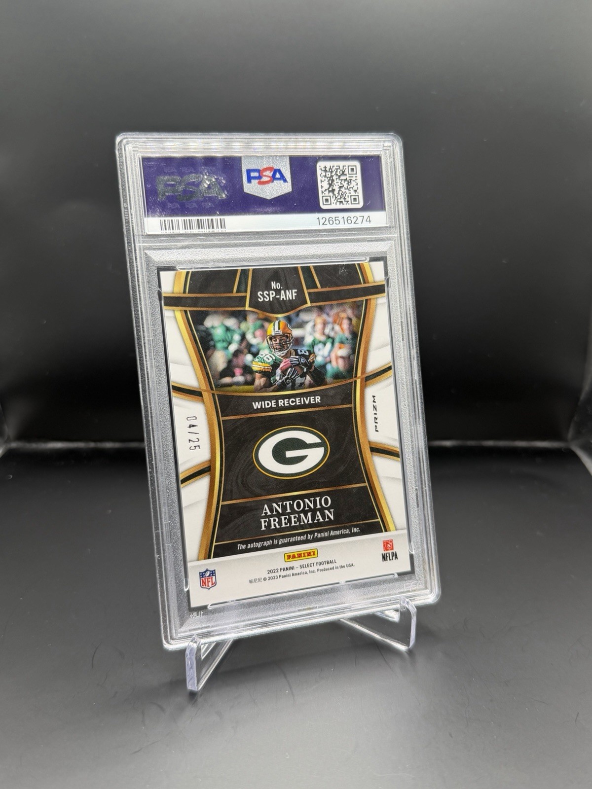 Panini 2022 Select Signatures Antonio Freeman Tie-Dye Prizm /25 Auto PSA 10 view 2